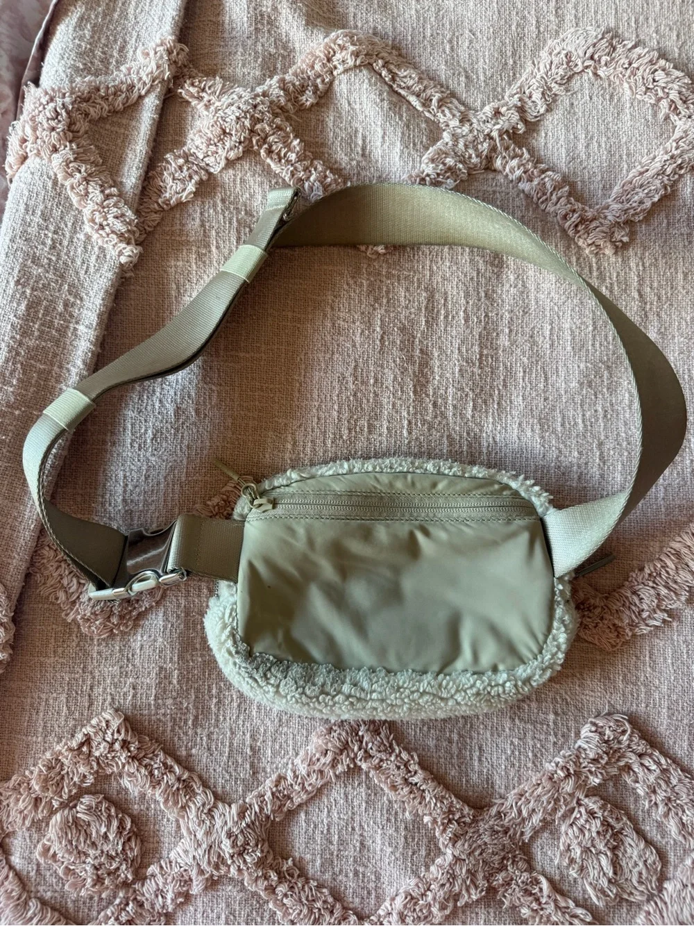 lululemon athletica Cream Sherpa Crossbody Belt Bag